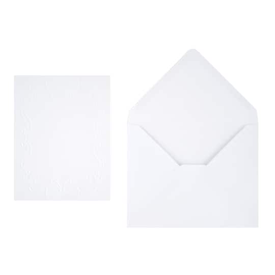 4.25" x 5.5" Embossed Bow Border Card & Envelope Sets
